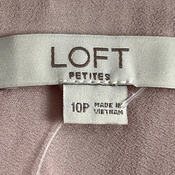 Loft Rose Gold Mesh Sequin Midi A-Line Skirt Lined Side Zip Size 10P NWT - Picture 8 of 12